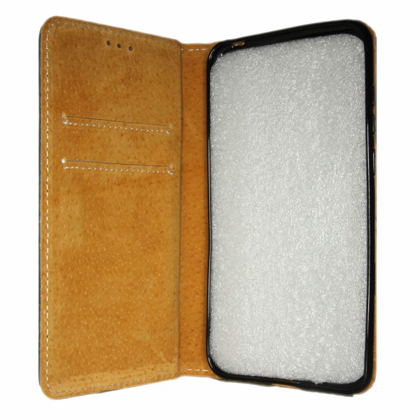 Äkta Läder Book Slim Samsung Galaxy Note 10 Plånboksfodral Svart Svart