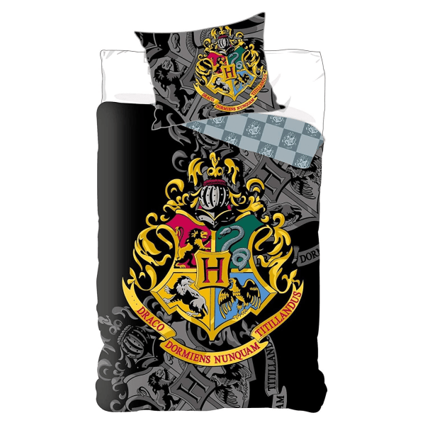 Harry Potter Hogwarts Påslakanset Bäddset 140x200+70x90cm Svart multifärg
