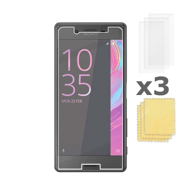 3-PACK Sony Xperia X Compact Skärmskydd Transparent +Putsduk Transparent