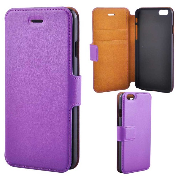 Super Slim Deluxe Wallet Folio -veske til iPhone 6 / 6S, lilla Purple