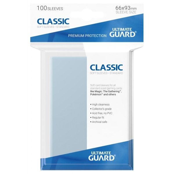 Ultimate Guard Classic Soft Sleeves Standard Size 93x66 mm Transparent