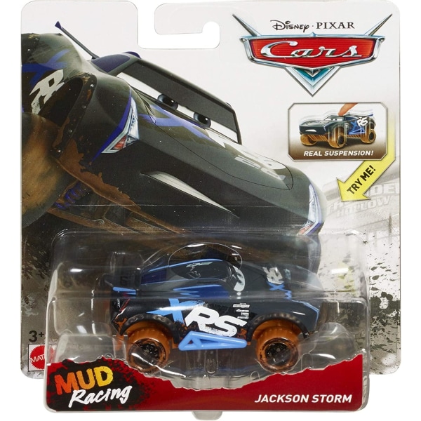 2-Pack Cars Bilar Mud Racing Med Äkta Fjädring Metall 8cm 1:55 multifärg
