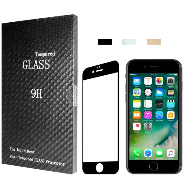 Fullskjerm iPhone 7 Plus Skjermbeskytter i herdet glass Black