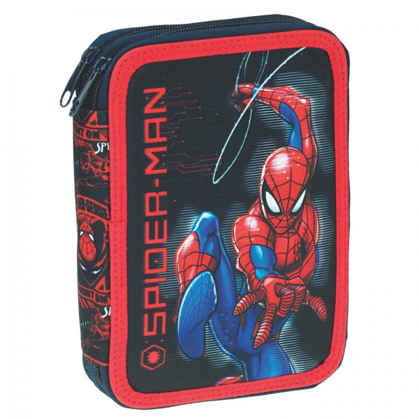 Spiderman Spindelmannen 28-delars Fyllt Dubbel Pennfodral Skolse multifärg one size