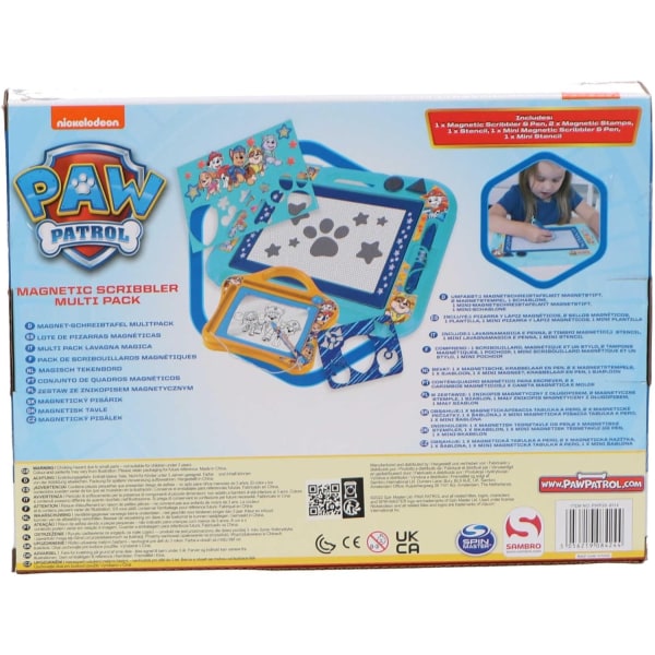 2-Pack Paw Patrol Magnetic Scribbler With Pen Stamps 30cm Multicolor