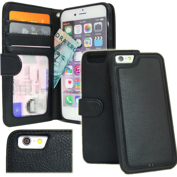 Lommebokveske til iPhone 6 (4.7) med avtagbart deksel Pink