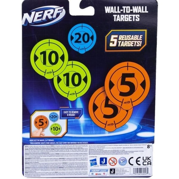 16-Pack NERF -  5st Væg til væg mål Multicolor