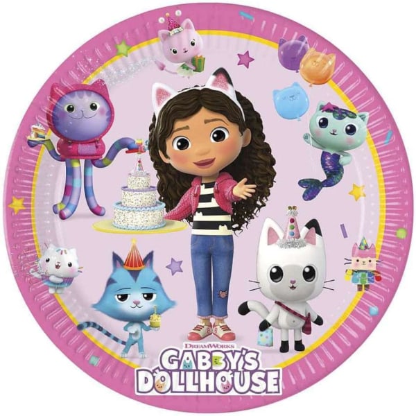 3-pakke Gabby's Dollhouse Gabbys Dukkehus Festpakke Party 8 pers Multicolor