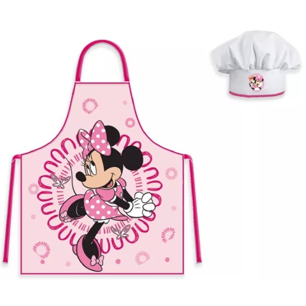 Disney Minnie Mouse Børn Forklæde Og Kokkehue 55cm Multicolor