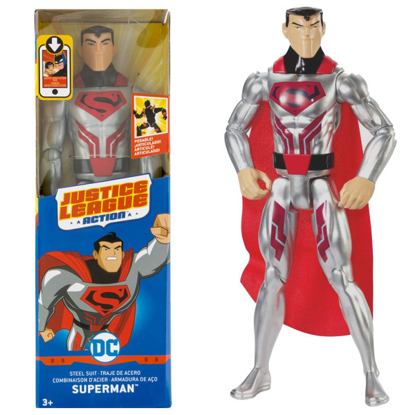 DC Comics Justice League Steel Suit Superman Figur 30cm Silver one size
