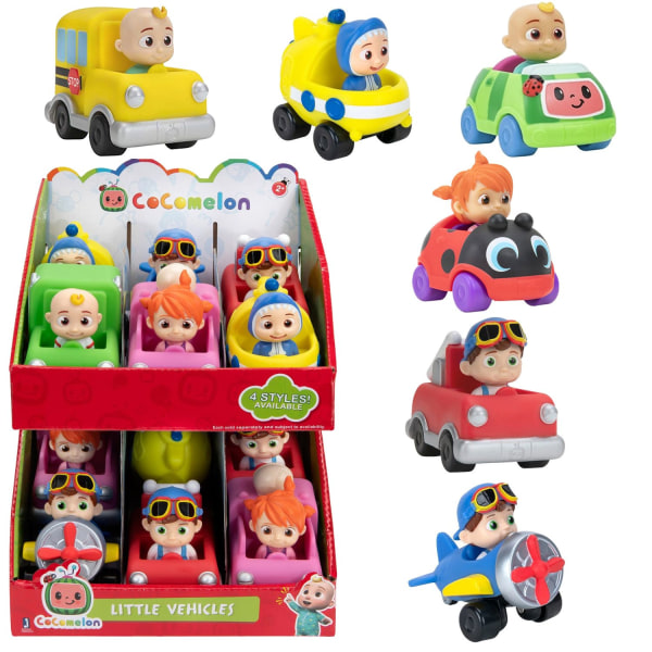 12 Pack CoComelon Little Vehicles Korkealaatuiset kestävät leluautot Multicolor