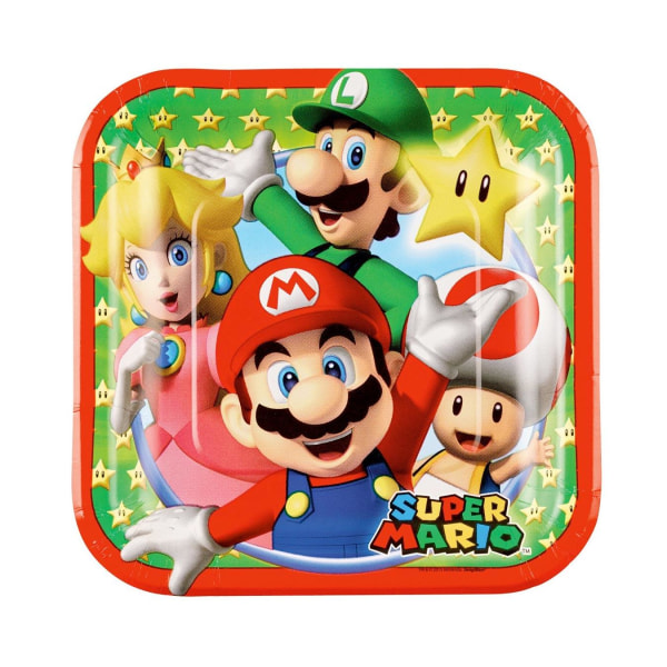 3-pakning Super Mario festpakke 8-personer Multicolor
