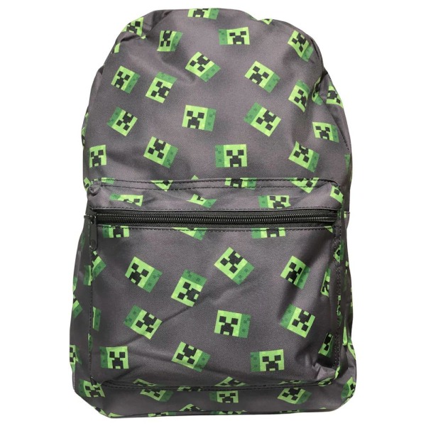 Minecraft AOP Creeper Gaming Backpack Skoletaske Laptop/Tablet/G Multicolor one size
