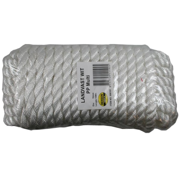 Rope, mooring rope white 16mm x 15meters. White one size