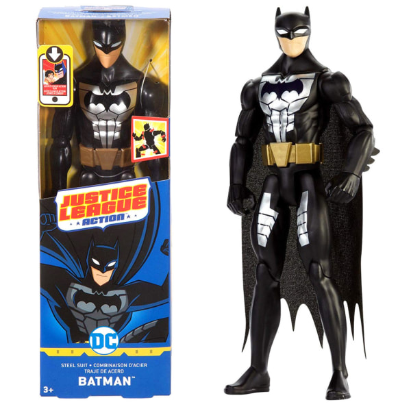 DC Comics Justice League Action Ståldrakt Batman Figur 30cm Black