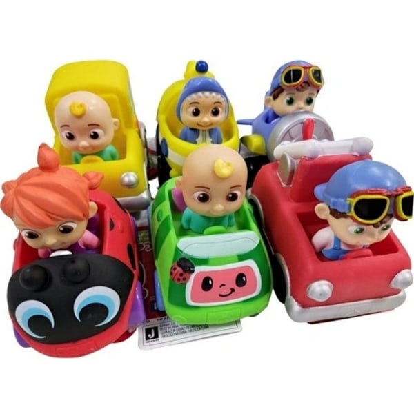 3-Pack CoComelon Little Vehicles Biler Slidstærke Højkvalitets Legetøjsbiler 9cm Multicolor