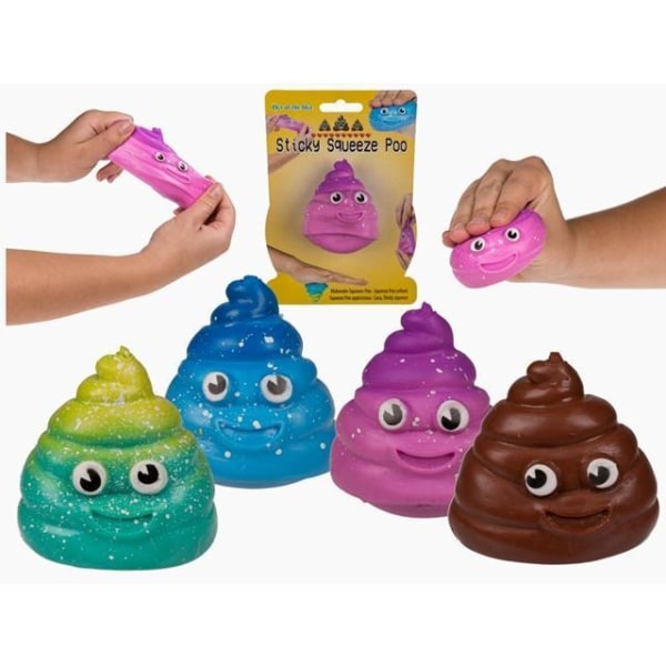 2-Pack Sticky Poop Squeeze Ball Stress Playing Fun Prank Fidget Multicolor