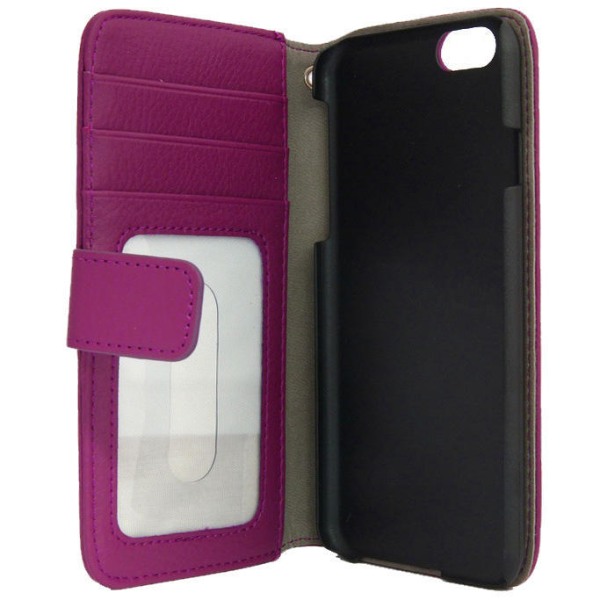 Pung taske til iPhone 6 lyche læder med ID-lomme Purple