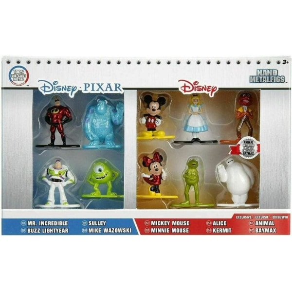 10-pakning Disney & Disney Pixar Nano Metalfigs Collectible Die- Multicolor
