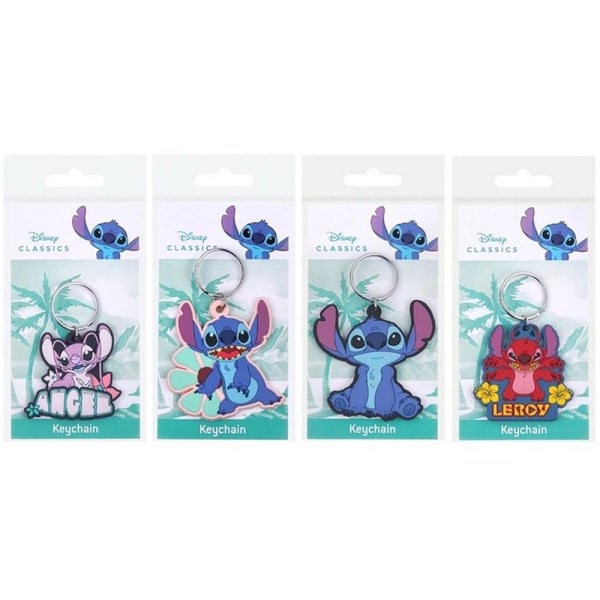 4-Pack Keychain 2D Disney Lilo & Stitch PVC Multicolor