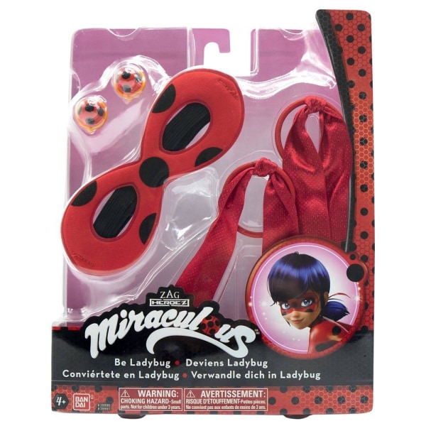 Miraculous Ladybug Bli Din Egen Nyckelpiga Mask, Örhängen, Hårsn multifärg one size