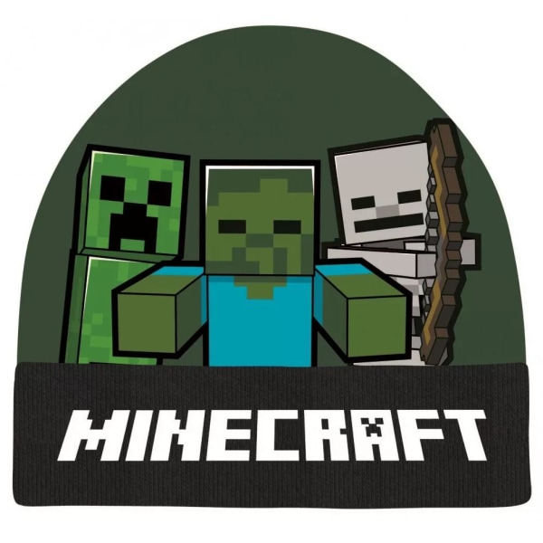 Minecraft hatt svart/grønn creeper zombie og skjelett 56 cm Multicolor