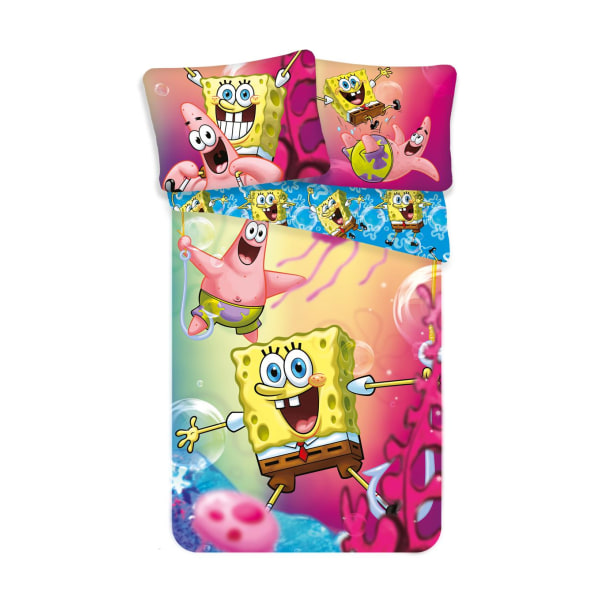 SpongeBob & Patrik Sengetøy Sengesett 140x200+70x90 cm Multicolor