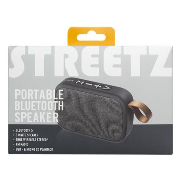 STREETZ kompakt Bluetooth-højttaler USB/ SD/ FM-radio SORT CM770 Black