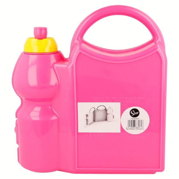 Soja Luna JA! 2i1 Madkasse og vandflaske med håndtag Pink