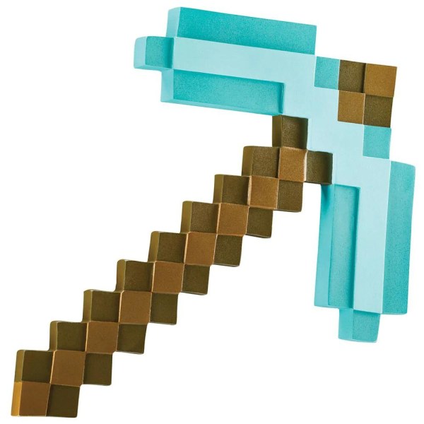 Minecraft Plast Replica Diamond Pickaxe Rollespill 40cm Multicolor
