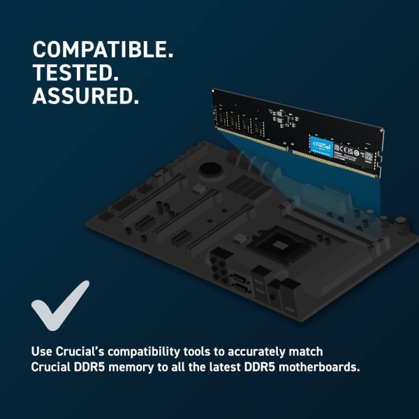 Tärkeä RAM 32GB DDR5 4800MHz CL40 pöytäkonemuisti OUTLET TUOTE Black