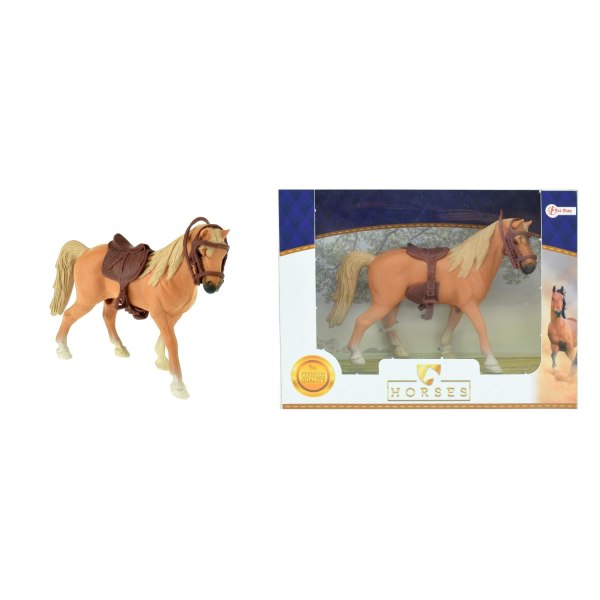 HORSES PRO Brun hest med sadel 14x10cm Multicolor one size