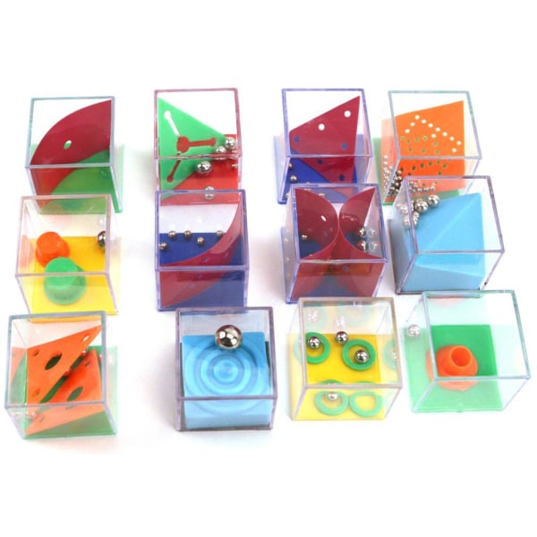 6-Pack IQ-Pussel Labyrint Mini Spel Pedagogiska 4x4cm multifärg