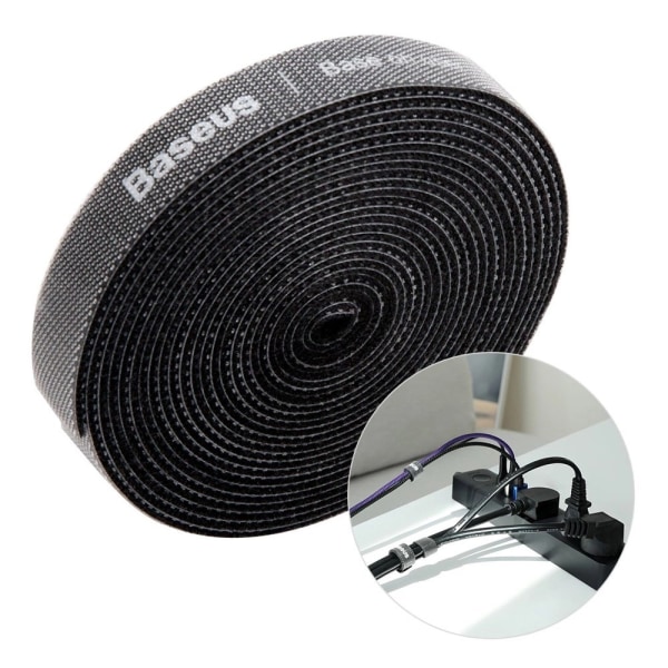 Baseus Velcro Tape Cable organizer 3m Black Kabelband Kabelsamla multifärg