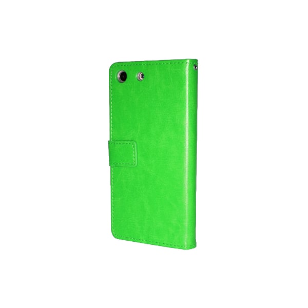 Sony Xperia M5 Plånboksfodral 4st Kort ID Ficka + Skärmskydd Grön