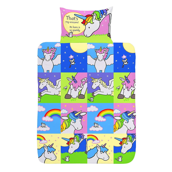 Unicorn Junior Toddler Bed Set Sengetøy 120x150cm Multicolor