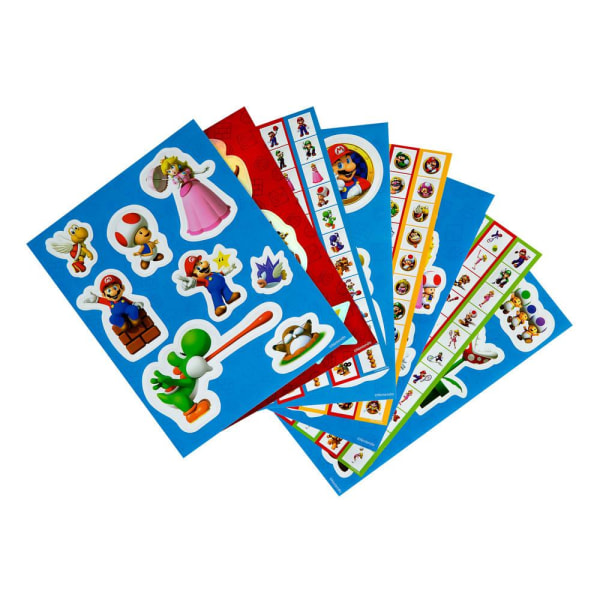 Super Mario Klistermærker Sticker Fun 8st Sheets Multicolor