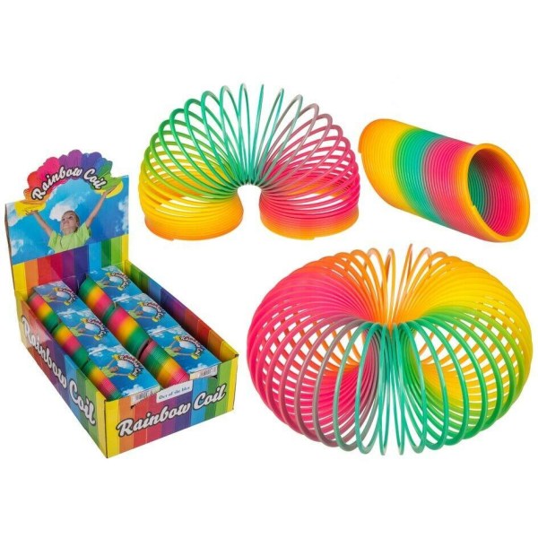 Stor 10cm Slinky Spiral Klassiska Regnbågsfärger Trappfjäder multifärg