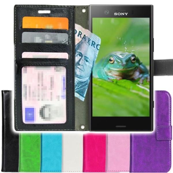TOP SLIM Sony Xperia XZ1 kompakt tegnebog etui 4stk kort Beige