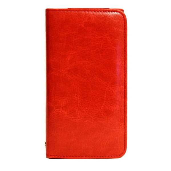Muoti lompakkokotelon case iPhone SE/5S/5/5C/4S + kaulanauha Red