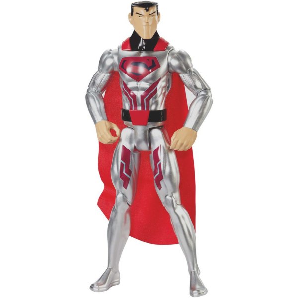 DC Comics Justice League Superman Stålmannen Steel Suit Actionfigur 30cm Silver one size