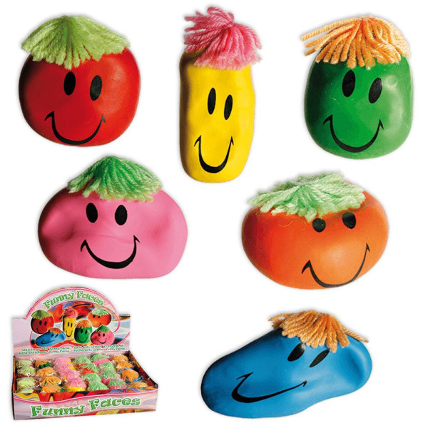 3-Pack Stressboll Smiley Stress Relax Funny Face Klämboll Fidget Toy multifärg