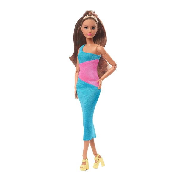 Barbie Signature Looks Posable Doll Petite Long Brunette Hair #1 multifärg