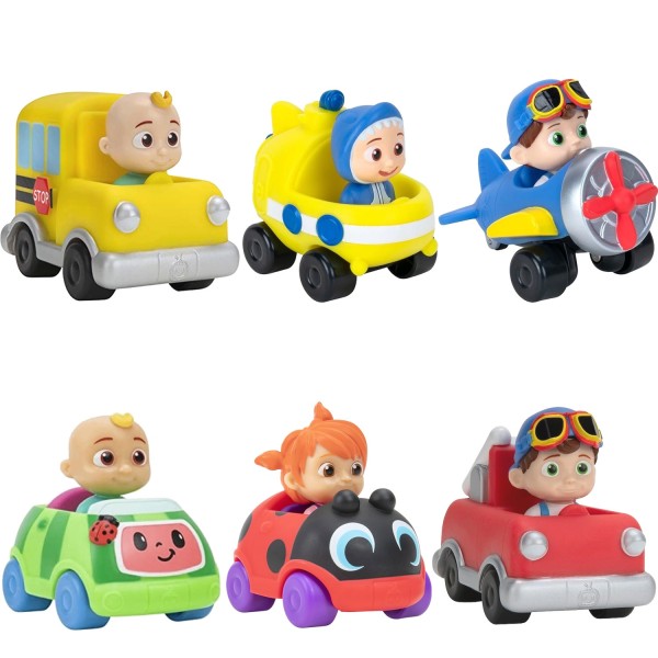 Kolmen pakkauksen CoComelon Little Vehicles korkealaatuiset kestävät leluautot 9 Multicolor