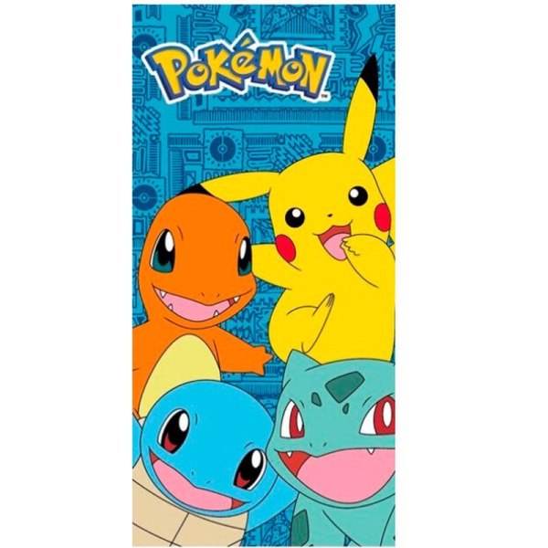 Pokemon Pikachu Handduk Badlakan 140x70cm 100% Cotton multifärg