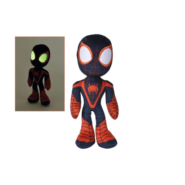 Marvel Spiderman Spidey Miles Morales Glow Plys Legetøj Plys Blø Multicolor
