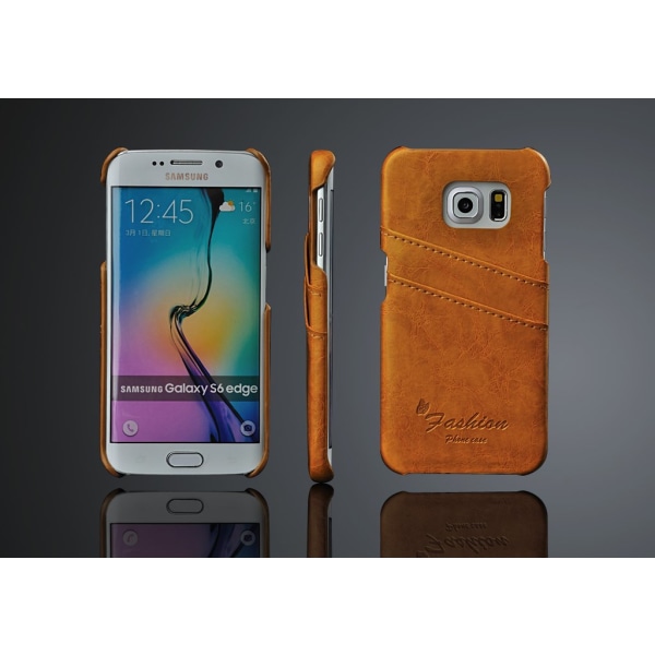Wallet Case for Samsung Galaxy S6 Edge Nahkapinnoitettu Kotelo Black