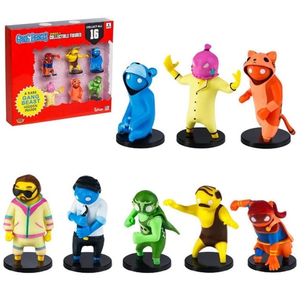 8-Pack Deluxe Box Gang Beasts Collectible Figures Figurer (B) multifärg