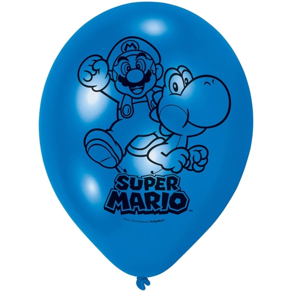 6-Pack Super Mario Latexballonger 23cm multifärg one size