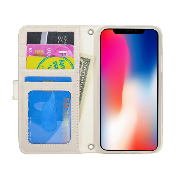 TOPPEN iPhone X/Xs Plånboksfodral Med ID Ficka Wallet Case/Cover Svart